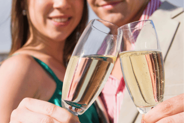 Couple toasting with sparkling wine