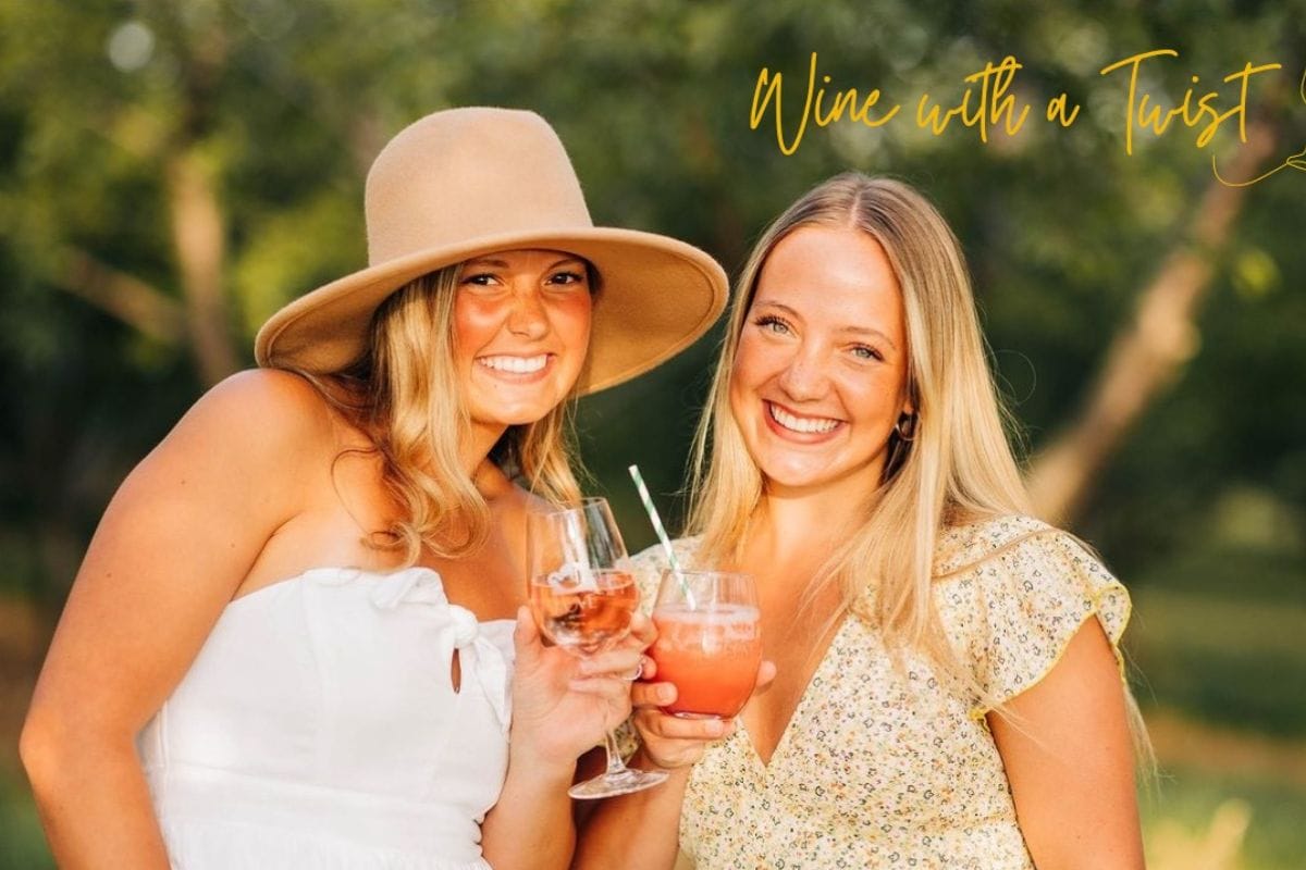 Two ladies with wine cocktails